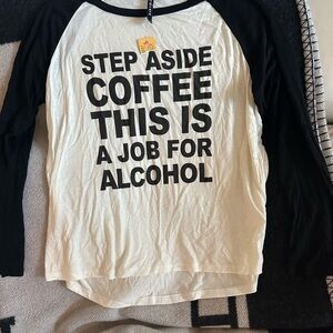 Black and White Graphic Long Sleeve Shirt